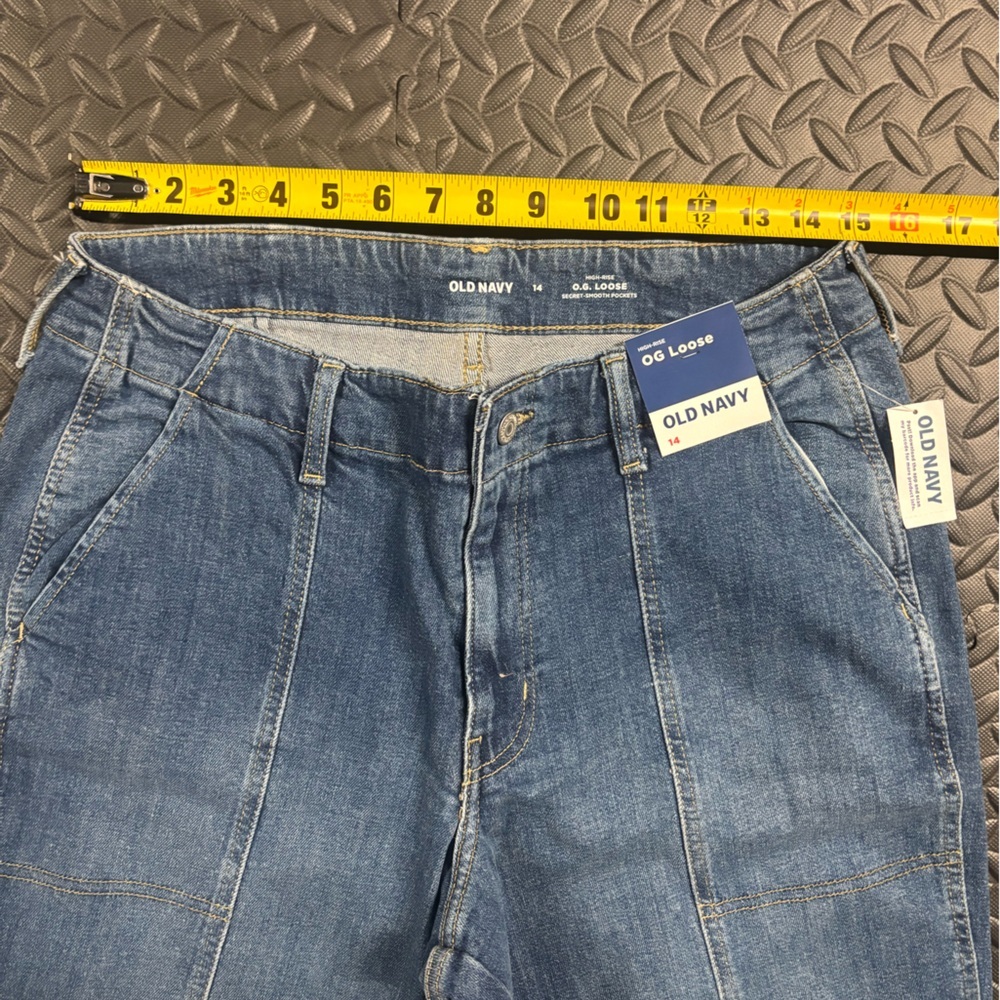 Old Navy OG Loose High Rise Jeans Women’s 14 Dark Wash NWT - Picture 11 of 12